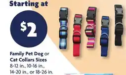 Family Dollar Family Pet Dog or Cat Collars Sizes offer