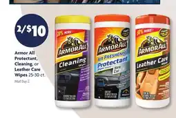 Family Dollar Armor All Protectant, Cleaning, or Leather Care Wipes offer
