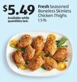 Aldi Fresh Seasoned Boneless Skinless Chicken Thighs offer