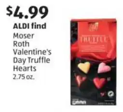 Aldi ALDI find Moser Roth Valentine's Day Truffle Hearts offer