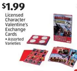 Aldi Licensed Character Valentine's Exchange Cards offer