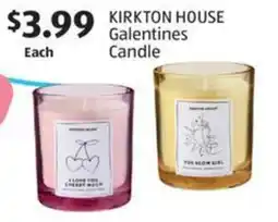 Aldi Kirkton house galentines candle offer