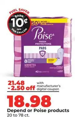 Hy-Vee Depend or Poise products offer