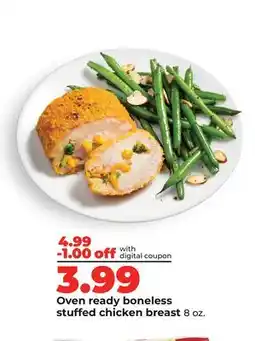 Hy-Vee Oven ready boneless stuffed chicken breast offer