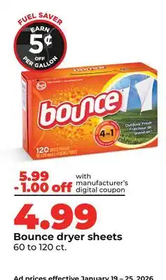 Hy-Vee Bounce dryer sheets offer