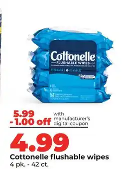 Hy-Vee Cottonelle flushable wipes offer