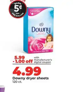 Hy-Vee Downy dryer sheets offer