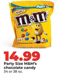 Hy-Vee Party Size M&M's chocolate candy offer