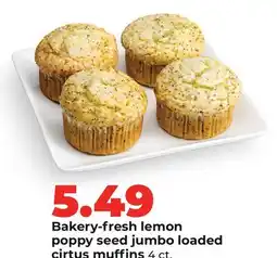 Hy-Vee Bakery-lemon poppy seed jumbo loaded citrus muffins offer