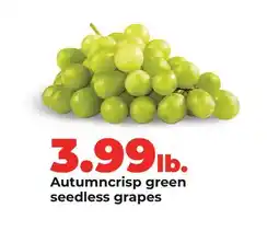 Hy-Vee Autumncrisp green seedless grapes offer