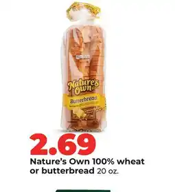 Hy-Vee Nature's Own 100% wheat or butterbread offer