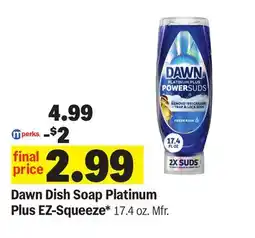 Meijer Dawn Dish Soap Platinum Plus EZ-Squeeze offer