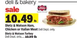 Meijer Dietz & Watson Ham, Chicken or Italian Meat offer