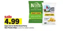 Meijer Cape Cod or Kettle Brand Party Size Potato Chips offer