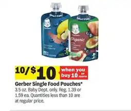 Meijer Gerber Single Food Pouches offer