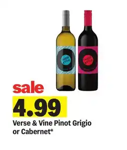 Meijer Verse & Vine Pinot Grigio or Cabernet offer