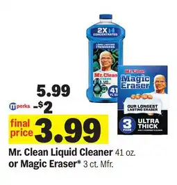 Meijer Mr. Clean Liquid Cleaner 41 oz. or Magic Eraser offer