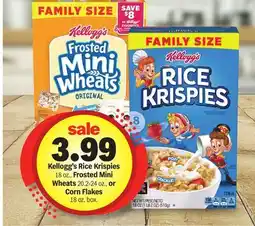 Meijer Kellogg's Rice Krispies 18 oz., Frosted Mini Wheats 20.2-24 oz., or Corn Flakes 18 oz. box offer
