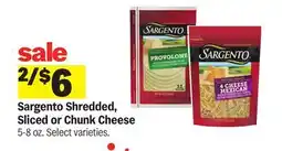Meijer Sargento Shredded, Sliced or Chunk Cheese offer