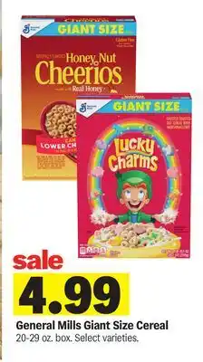 Meijer General Mills Giant Size Cereal offer