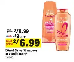 Meijer L'Oréal Elvive Shampoos or Conditioners offer
