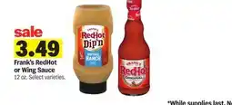 Meijer Frank's RedHot or Wing Sauce offer
