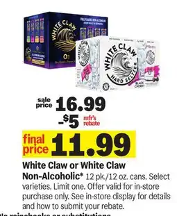 Meijer White Claw or White Claw Non-Alcoholic offer