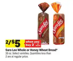 Meijer Sara Lee Whole or Honey Wheat Bread offer