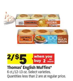 Meijer Thomas' English Muffins offer