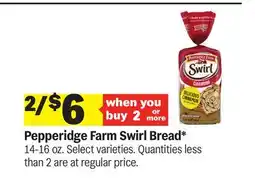 Meijer Pepperidge Farm Swirl Bread offer