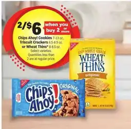 Meijer Chips Ahoy! Cookies, Triscuit Crackers, or Wheat Thins offer