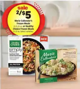 Meijer Marie Callender's Frozen Meals or Healthy Choice Frozen Meals offer