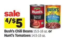 Meijer Bush’s Chili Beans or Hunt’s Tomatoes offer