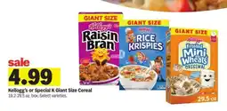 Meijer Kellogg's or Special K Giant Size Cereal offer