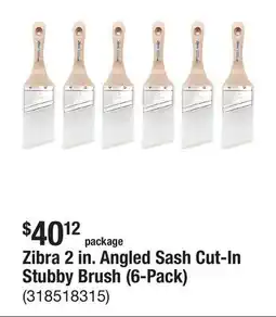 The Home Depot Zibra 2 in. Angled Sash Cut-In Stubby Brush (6-Pack) offer