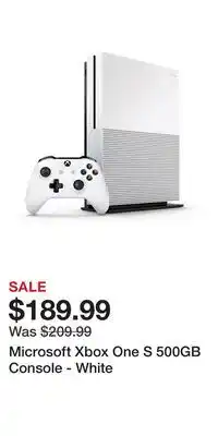 Game Stop Microsoft Xbox One S 500GB Console - White offer
