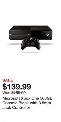 Game Stop Microsoft Xbox One 500GB Console Black with 3.5mm Jack Controller offer