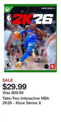Game Stop Take-Two Interactive NBA 2K26 - Xbox Series X offer