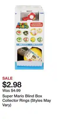 Game Stop Super Mario Blind Box Collector Rings (Styles May Vary) offer