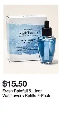 Bath & Body Works Fresh Rainfall & Linen Wallflowers Refills 2-Pack offer