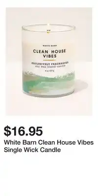 Bath & Body Works White Barn Clean House Vibes Single Wick Candle offer