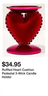 Bath & Body Works Ruffled Heart Cushion Pedestal 3-Wick Candle Holder offer