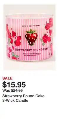 Bath & Body Works Strawberry Pound Cake 3-Wick Candle offer
