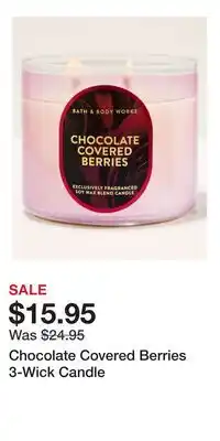 Bath & Body Works Chocolate Covered Berries 3-Wick Candle offer