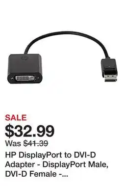 Office Depot HP DisplayPort to DVI-D Adapter - DisplayPort Male, DVI-D Female - 7.5 offer