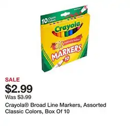 Office Depot Crayola Broad Line Markers, Assorted Classic Colors, Box Of 10 offer