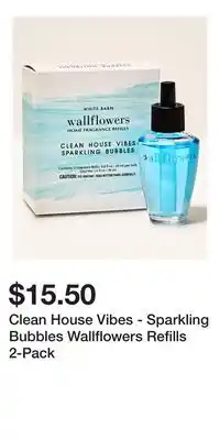 Bath & Body Works Clean House Vibes - Sparkling Bubbles Wallflowers Refills 2-Pack offer