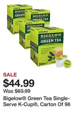 Office Depot Bigelow Green Tea Single-Serve K-Cup , Carton Of 96 offer