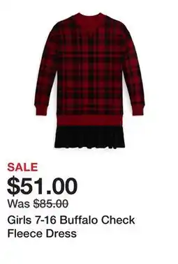 Belk Girls 7-16 Buffalo Check Fleece Dress offer