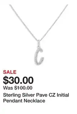 Belk Sterling Silver Pave CZ Initial Pendant Necklace offer